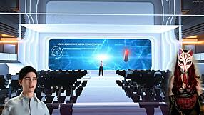 Gamer Girl in See-Through Bra Plays Porn Game