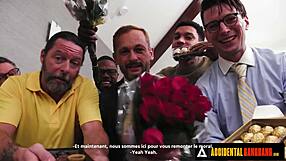 Five Males Gangbang Sexy European Friend In Accidental Anal And Face Fucking