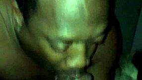 Seductive blowjob on massive black cock leads to cum explosion.