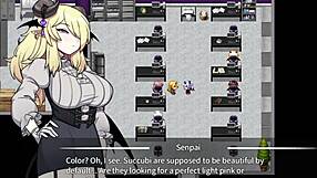 corporate succubus gets fingered and masturbates in hentai part 2