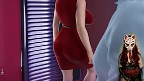 Gamer Girl in See-Through Bra Plays Porn Game