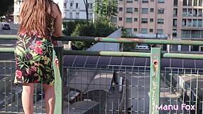 Manu Fox boldly masturbates and exposes on street