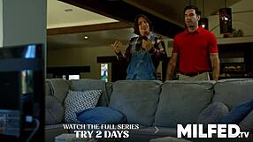 Hot Busty Milf Sneakily Fucks The Cable Guy With Monster Cock.