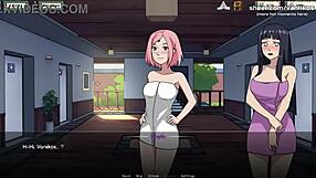 Naruto Kunoichi Trainer: Sakura And Hinata Give Blowjob To Big Cock In Hot Threesome Anal Sex