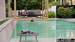 Gorgeous Gabbie Cheats with Blacked Stud by the Pool