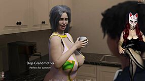 in golden boy 17, the mature mother-in-law flashes her pussy under the skirt