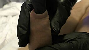 Milf's Foreskin Play Turns Wild with Latex Gloves On
