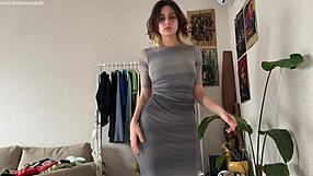 Trying on dresses and skirts in try on haul