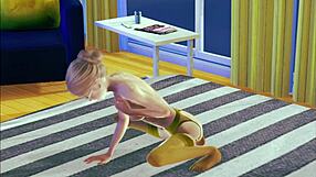 Teen Stocking Solo Masturbation 3D