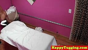 Busty Asian Tugging Masseuse In Sneakers!