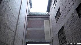 Public Sex with Slutwife Marion Flashing in City