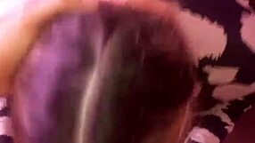 Blonde slut receives cum in mouth after slobbering on cock