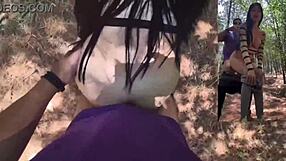 karol smith, sexy mexicana, bangs a fan hard in the forest