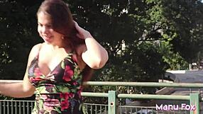 Manu Fox boldly masturbates and exposes on street