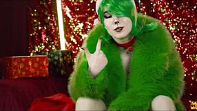 grinch hot christmas creampie - mollyredwolf with panties heels couple sloppy shoes fingering riding masturbation kinky
