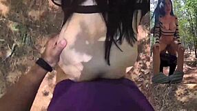 karol smith, sexy mexicana, bangs a fan hard in the forest