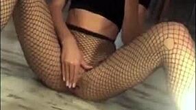 Sexy babe sucks big dick and gives handjob, cum in mouth.