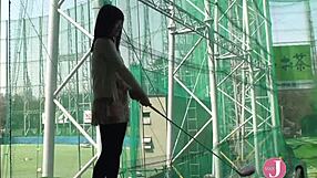 She removes her coat for an erotic shoot. Japanese beauty rides and fingers to climax