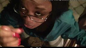 ball sucking ebony blowjob flashing outdoors for voyeurs, interracial amateurs