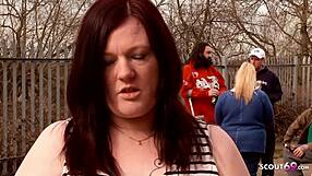 Redhead cougar next door lures guys into double vagina 3some