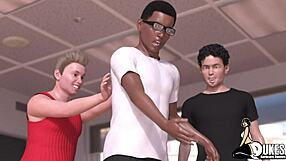 Puerto Rican Bitch Jerks Huge Interracial Cock!