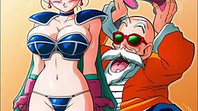 Chi chi gives roshi a handjob in kame paradise 2