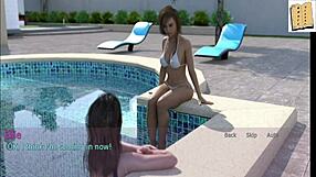 a wife and stepmother play a game at home