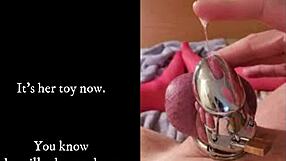 I feel my pathetic penis locked in chastity, now belonging to my wife