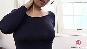 Nasty Japanese babe in tight clothes rides rodeo machine