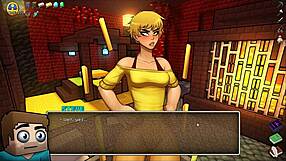 Femdom fun in HornyCraft: Cum-covered face and more!