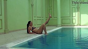 Hungarian pornstar Kittina Ivory reveals her juicy tits and tight pussy underwater in the pool.