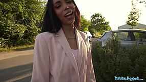 cute colombian babe bent over outdoors