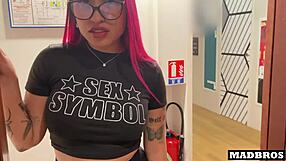 Chilean Bombshell Bent Over, Face Fucked And Pounded By Big Black Cock