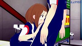 Ochako and Izuku in steamy My Hero Academia hentai