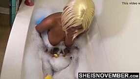 i see msnovember innocent black girl bathing with rubber ducky and big areolas