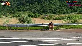 Danna hot naked peeing in public street