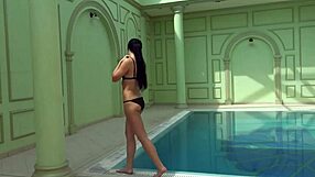 Hungarian pornstar Kittina Ivory reveals her juicy tits and tight pussy underwater in the pool.