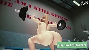 Beautiful Nude Girl In Gym 3D