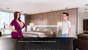 3D cartoon of stepmom's sensual handjob and a messy cumshot
