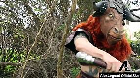 In fantasy roleplay, minotaur Alex Legend deepthroats and fucks viking Nicole Aniston
