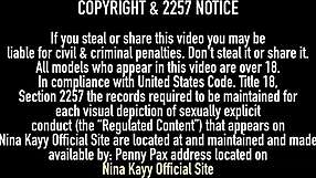 Nina Kayy Teases With Dildo Between Big Tits In Lingerie.