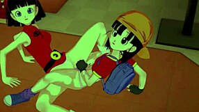 Videl Guides Pan in Wild Sex Fantasy Scene