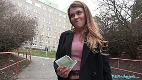 Public Agent Seduces Russian with Shaven Pussy for Cash Fuck