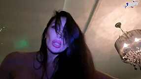 I striptease for my husband, riding him cowgirl style until I orgasm intensely with my big tits bouncing