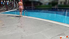 Redhead amateur enjoys hard fucking and deepthroat blowjob in hotel, swallowing cum