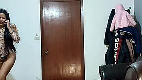 Colombian beauty relaxes after a party