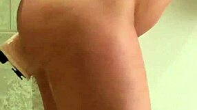 the horny babe step sister fucks herself with dildo in shower for double penetration fantasy