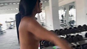 I exercise naked with transgender girl May Hernandez showing big natural tits. Her company rocks!