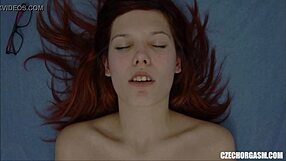 Natural and real orgasm with an amateur redhead girl