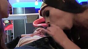 Young Teen Gets Fucked in Zombie Party While Friend Gives First Blowjob to Monster Cock